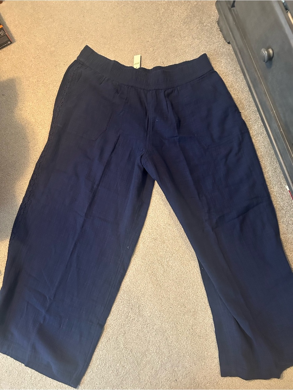 Aerie Navy Wide-Leg Summer Pants